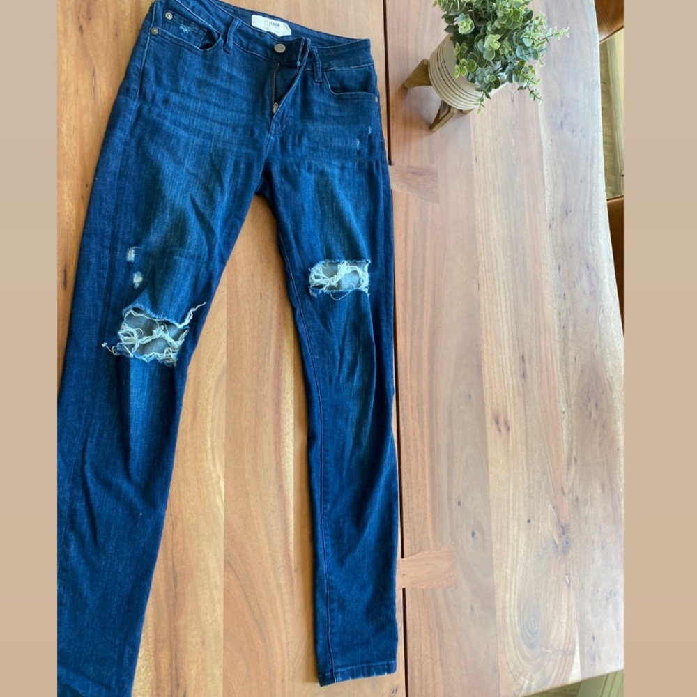 Blue Skinny Distressed Jeans